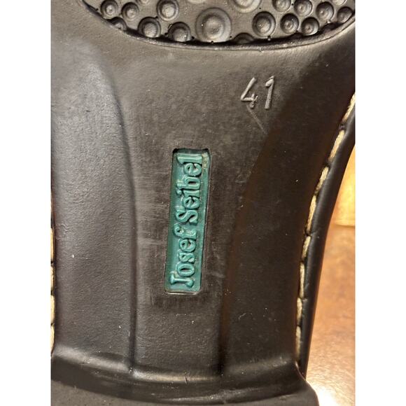 Josef Seibel black leather sling back open toe sandals side buckle size 9.5 - Picture 5 of 8